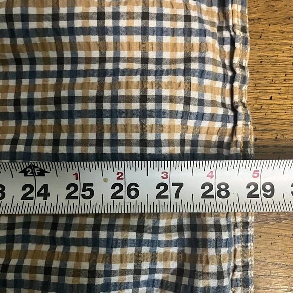 RED HEAD Men's Button Shirt Large Blue/Tan Check Short Sleeve Casual - Picture 8 of 8